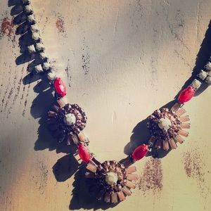 Hand painted vintage rhinestone necklace